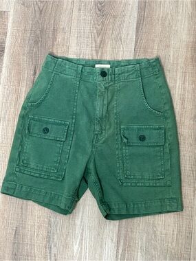 MOTHER Denim The Rambler Patch Pocket Short Amy Army Green Size 24